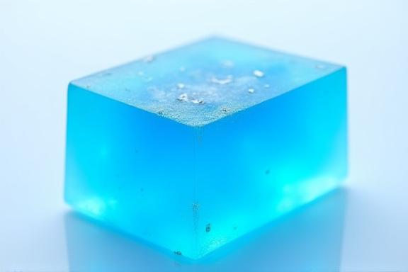 バタフライピーを使用した青い琥珀色の寒天ゼリー