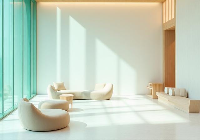 氷河をイメージした店内の雰囲気